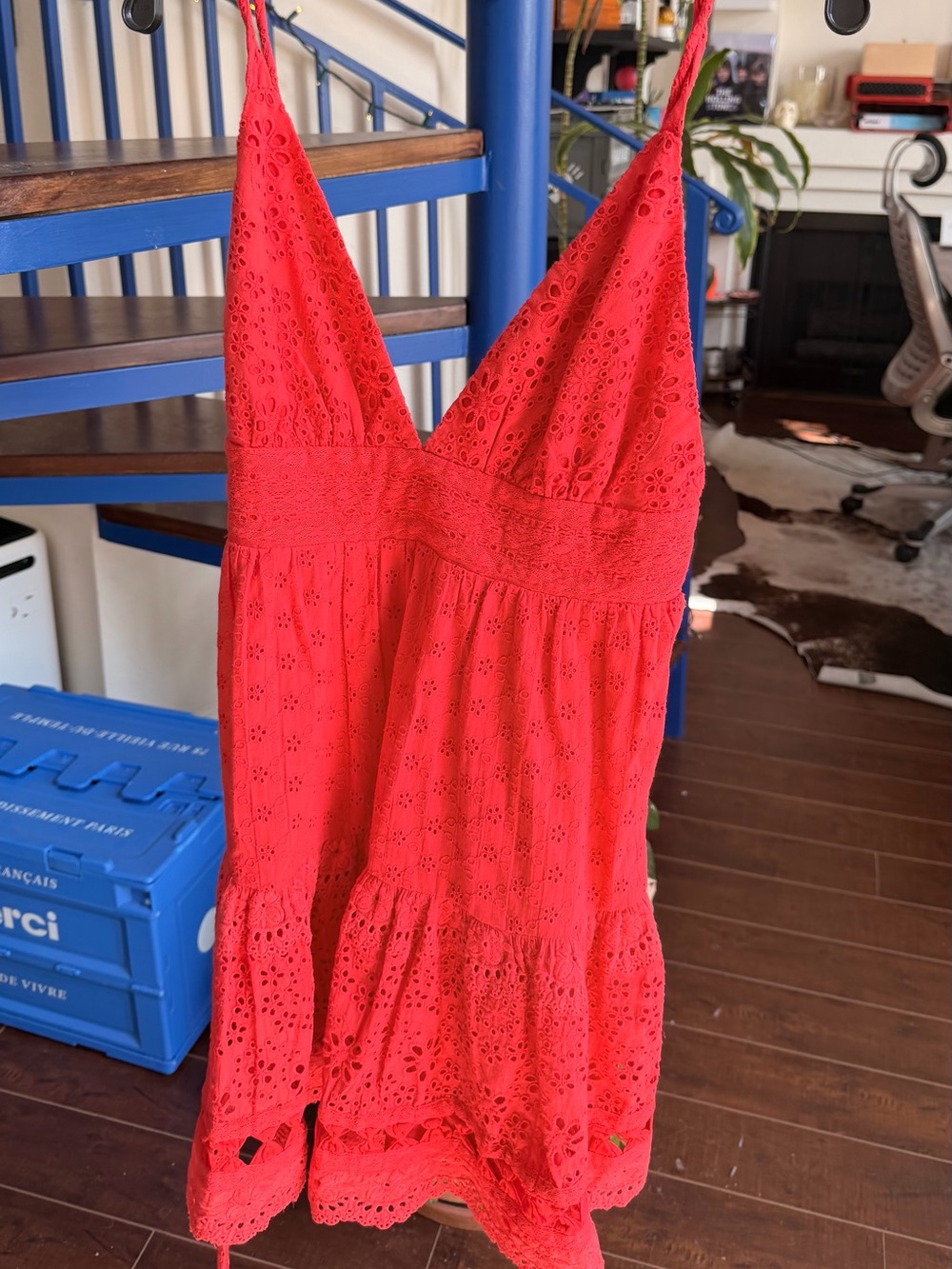 Alice + Olivia Chili Pepper Red Eyelet Dress